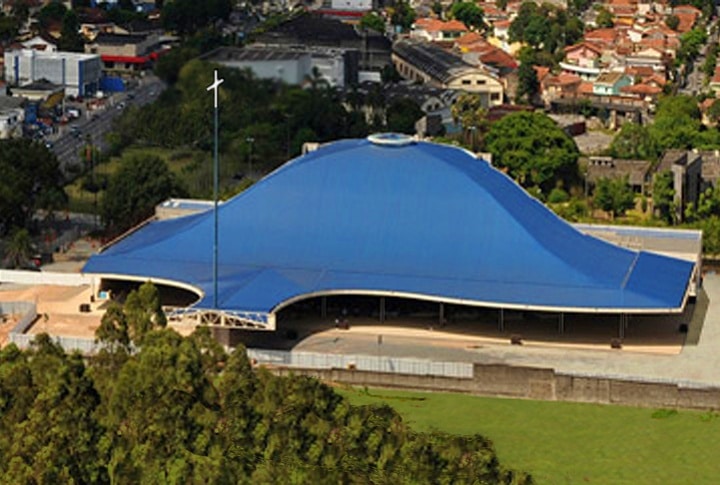 Vista aérea do Santuário Mãe de Deus - Theotokos - em São Paulo - divulgação