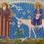 Mosaico em igreja copta na cidade do Cairo, no Egito, mostra a Sagrada Família na Fuga para o Egito