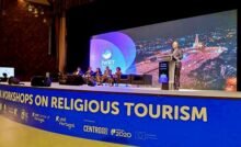 Aspecto da cerimônia de abertura dos VII Workshops Internacionais de Turismo Religioso, em Fátima, Portugal