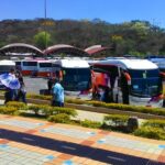 ônibus estacionados no Santuário cde Aparecida - foto Viagens de Fé