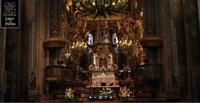 Tela da visita virtual à Catedral de Santiago de Compostela - Galicia