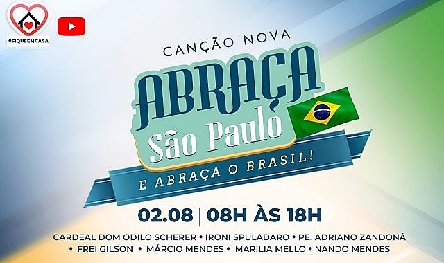 Banner do evento Canção Nova Abraça São Paulo em 02-08-2020