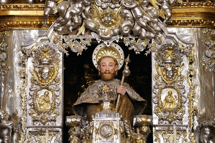 Imagem de São Tiago exposta na Catedral de Santiago de Compostela - foto Catedral de Santiago - divulgação