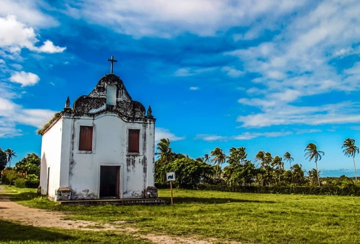 Capela de Nossa Senhora das Candeias, em Canguaretama, RN, início do Caminho dos Santos Mártires - foto Canindé Soares