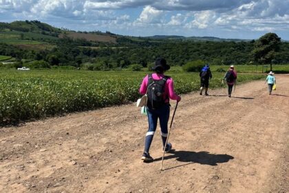 Peregrinos percorrem o Cminho Iniciático de Santiago de Compostela, no Paraná - Diocese de Campo Mourão - divulgação